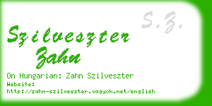 szilveszter zahn business card